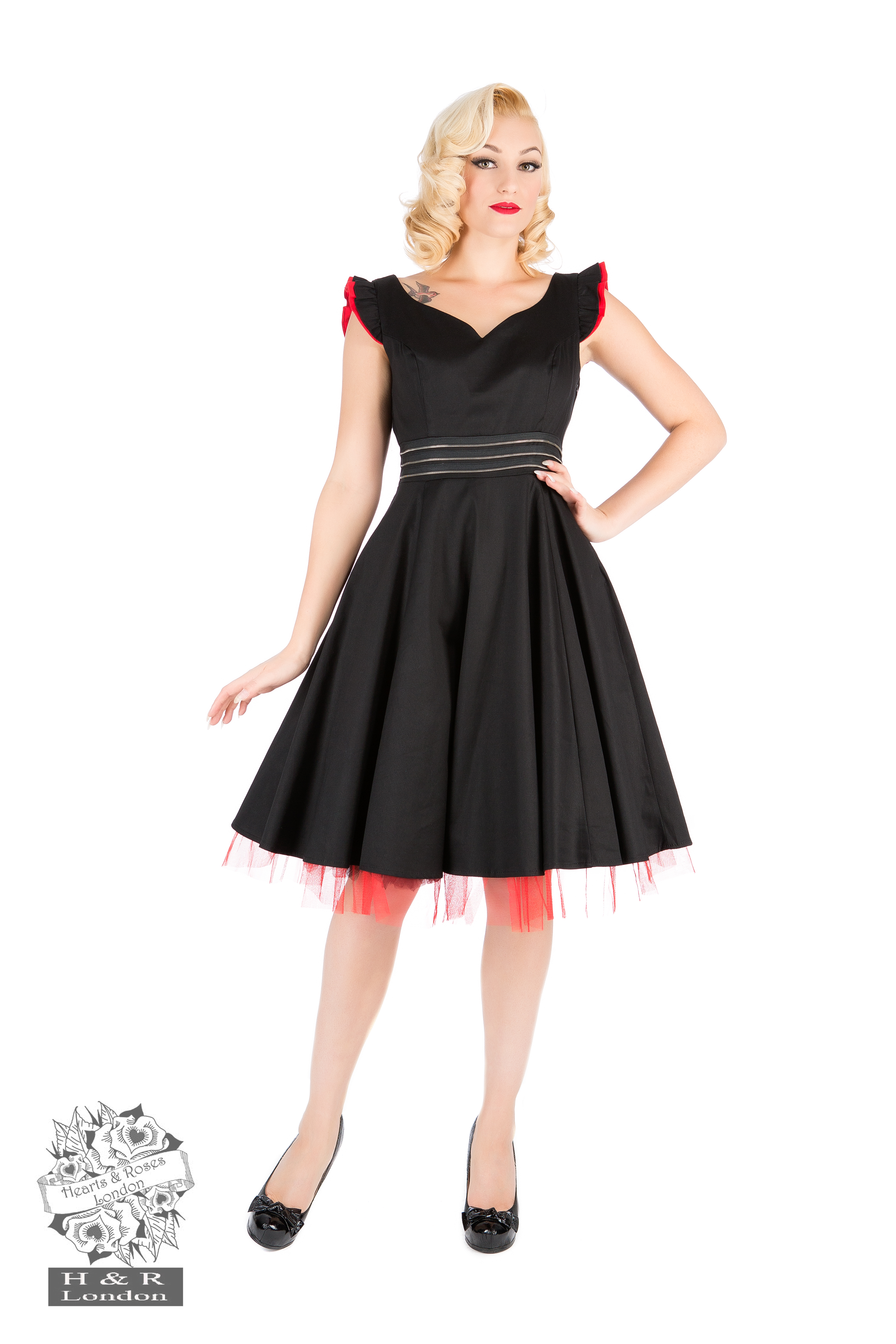 Classic Black Ophelia Satin Cocktail Dress